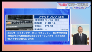 モーニングサテライトで紹介されたCloudflareの画面1
