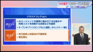 モーニングサテライトで紹介されたCloudflareの画面2